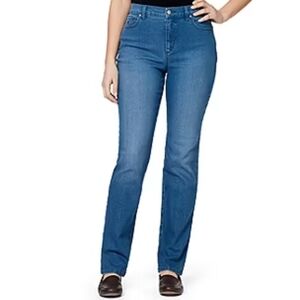 Gloria Vanderbilt womens size 8 Tall Amanda straight leg blue jeans